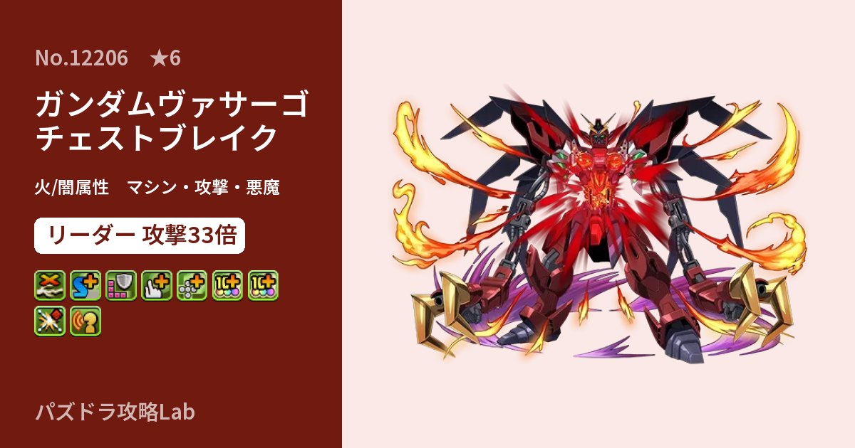 【パズドラ】ガンダムヴァサーゴチェストブレイクの性能・覚醒・スキルのアイキャッチ
