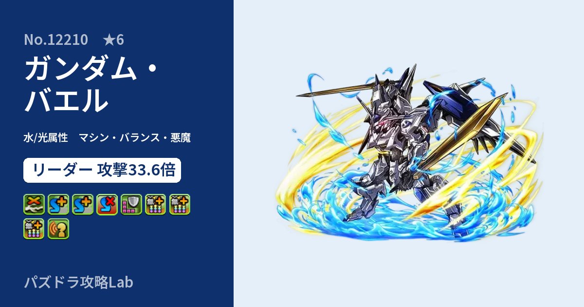 【パズドラ】ガンダム・バエルの性能・覚醒・スキルのアイキャッチ