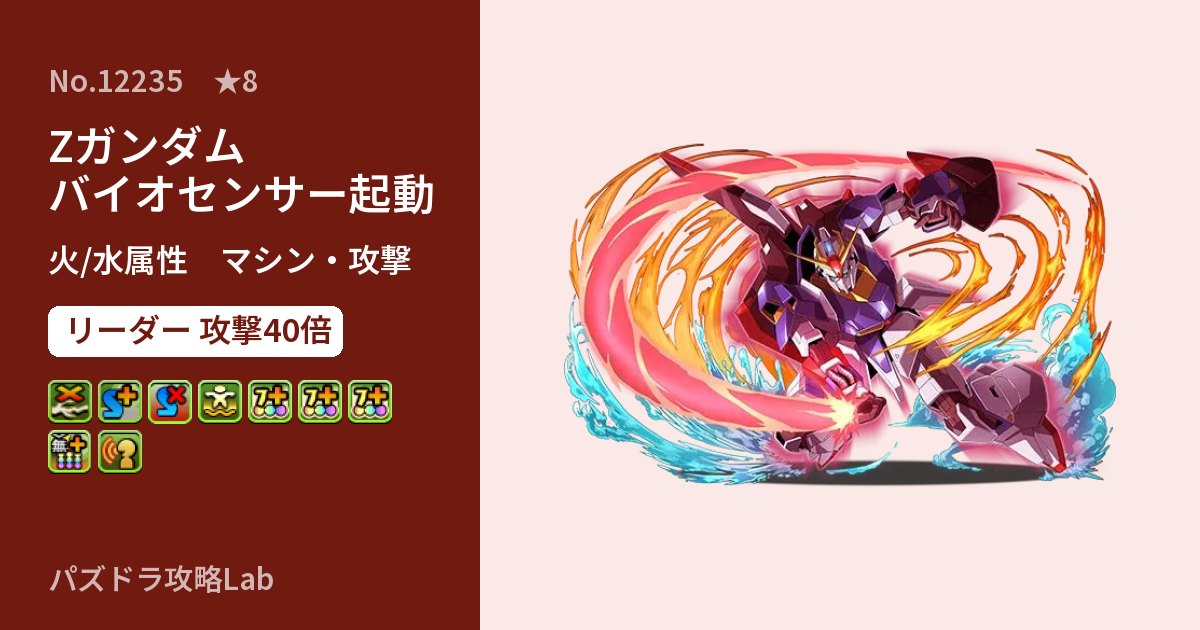 【パズドラ】Zガンダム バイオセンサー起動の性能・覚醒・スキルのアイキャッチ