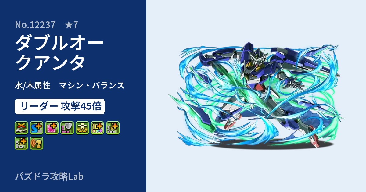 【パズドラ】ダブルオークアンタの性能・覚醒・スキルのアイキャッチ