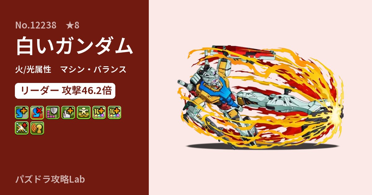 【パズドラ】白いガンダムの性能・覚醒・スキルのアイキャッチ