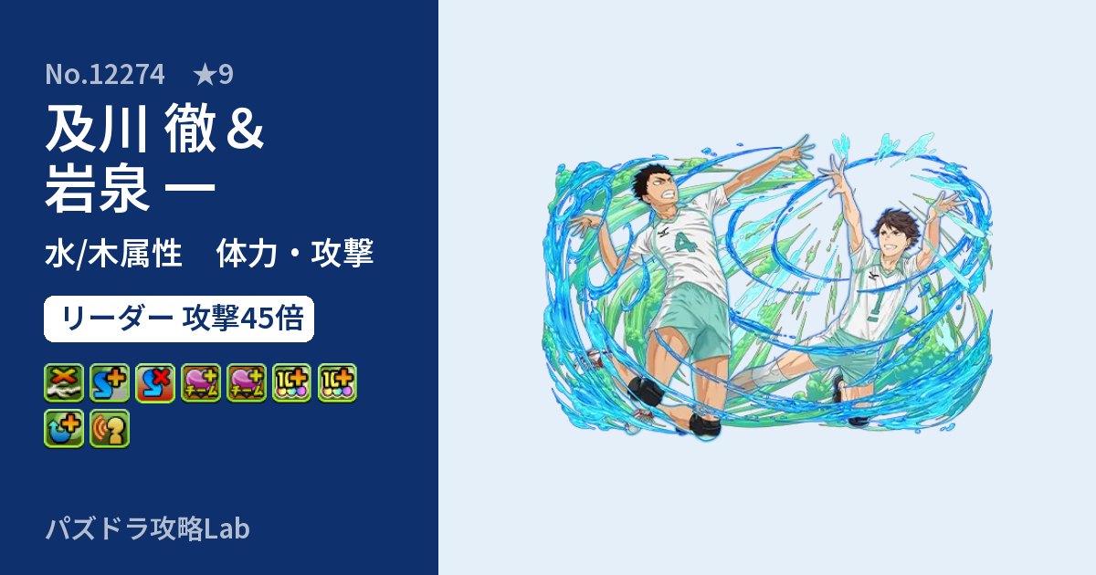 【パズドラ】及川 徹＆岩泉 一の性能・覚醒・スキルのアイキャッチ