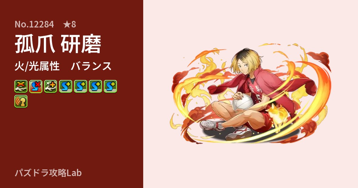 【パズドラ】孤爪 研磨の性能・覚醒・スキルのアイキャッチ