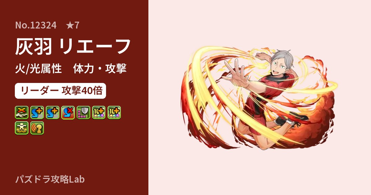 【パズドラ】灰羽 リエーフの性能・覚醒・スキルのアイキャッチ