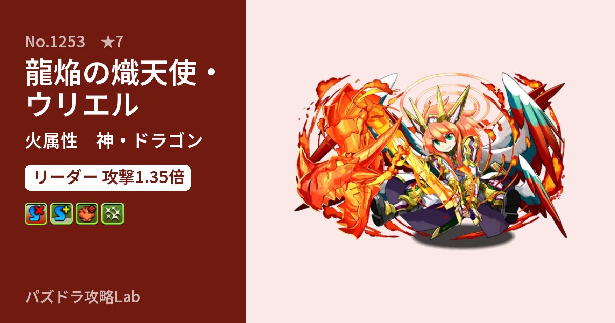 【パズドラ】龍焔の熾天使・ウリエルの性能・覚醒・スキルのアイキャッチ