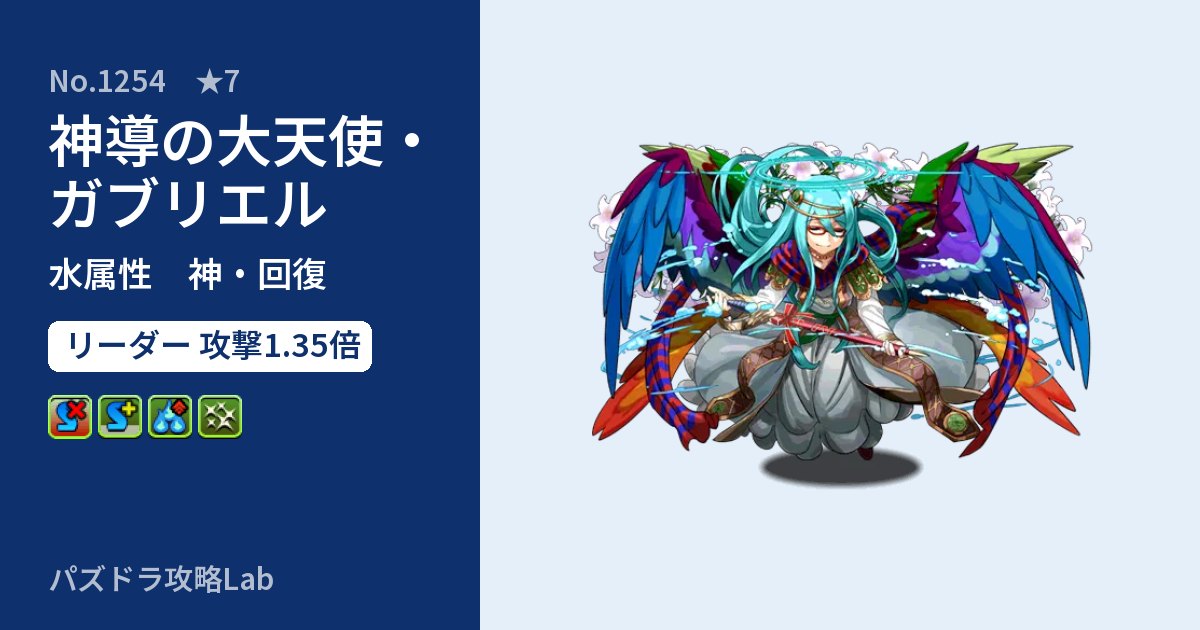 【パズドラ】神導の大天使・ガブリエルの性能・覚醒・スキルのアイキャッチ