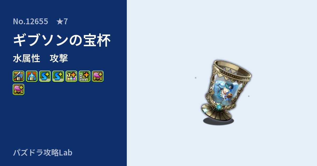 【パズドラ】ギブソンの宝杯の性能・覚醒・スキルのアイキャッチ