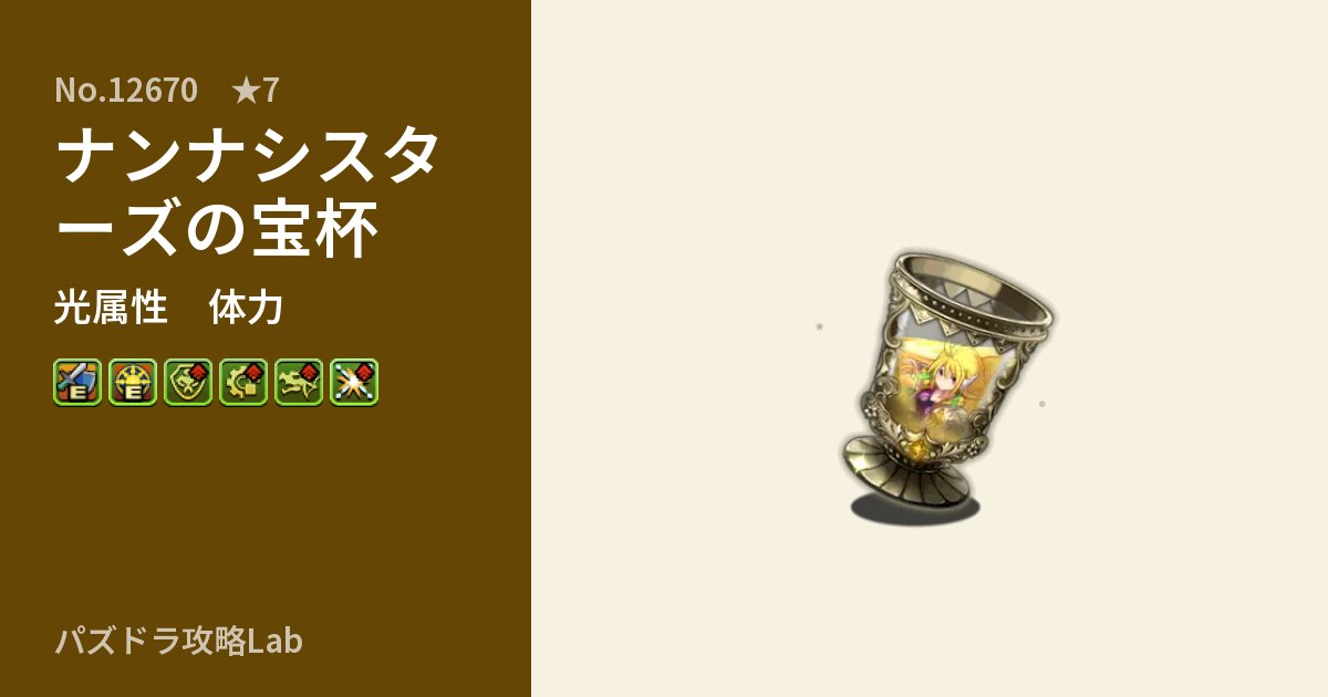 【パズドラ】ナンナシスターズの宝杯の性能・覚醒・スキルのアイキャッチ