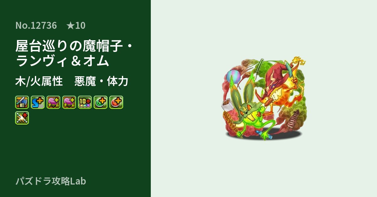 【パズドラ】屋台巡りの魔帽子・ランヴィ&オムの性能・覚醒・スキルのアイキャッチ