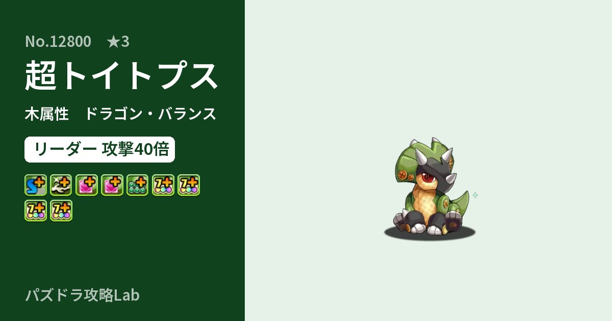 【パズドラ】超トイトプスの性能・覚醒・スキルのアイキャッチ