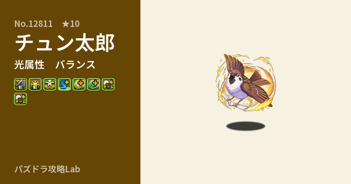 【パズドラ】チュン太郎の性能・覚醒・スキルのアイキャッチ