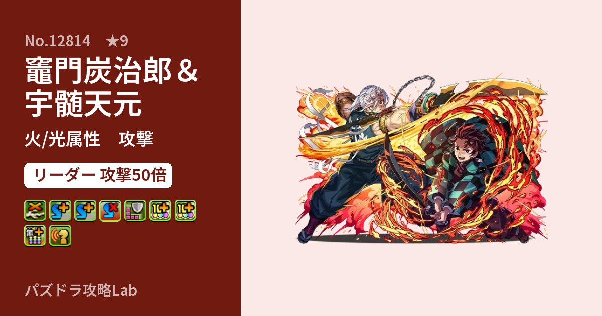 【パズドラ】竈門炭治郎＆宇髄天元の性能・覚醒・スキルのアイキャッチ