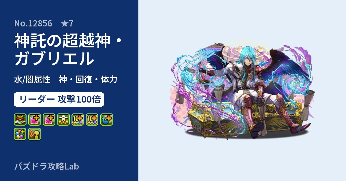 【パズドラ】神託の超越神・ガブリエルの性能・覚醒・スキルのアイキャッチ