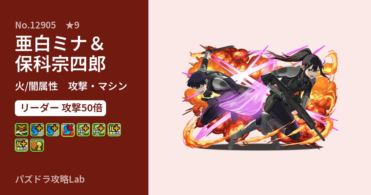 【パズドラ】亜白ミナ＆保科宗四郎の性能・覚醒・スキルのアイキャッチ
