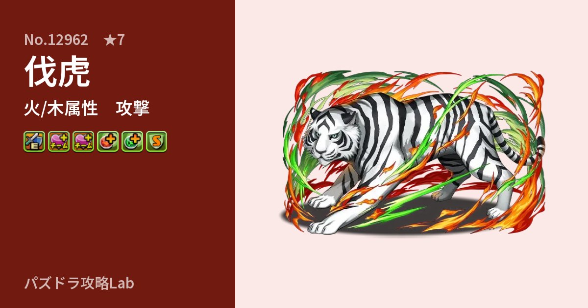 【パズドラ】伐虎の性能・覚醒・スキルのアイキャッチ