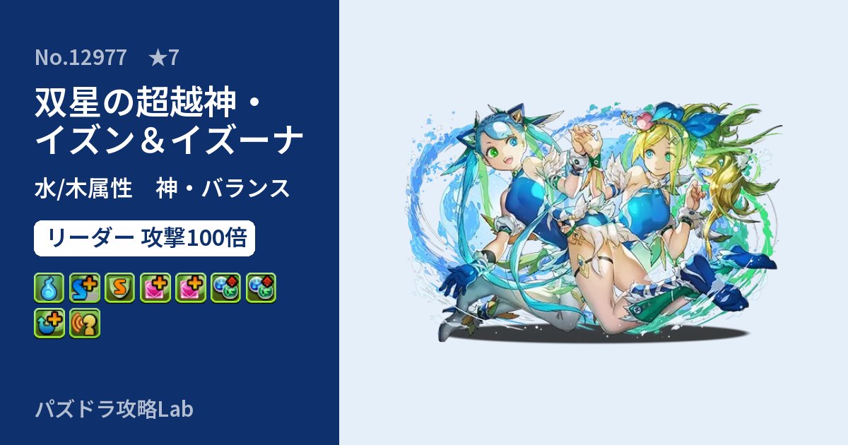 【パズドラ】双星の超越神・イズン＆イズーナの性能・覚醒・スキルのアイキャッチ