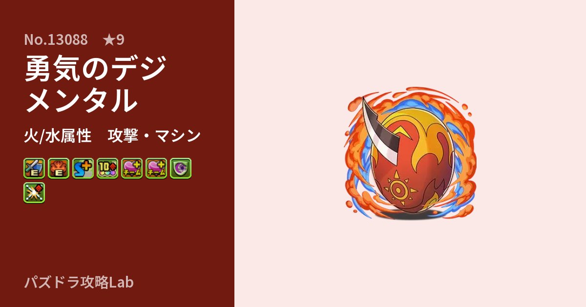 【パズドラ】勇気のデジメンタルの性能・覚醒・スキルのアイキャッチ