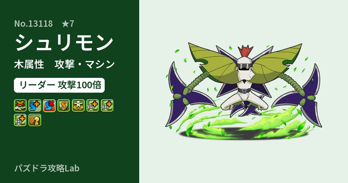 【パズドラ】シュリモンの性能・覚醒・スキルのアイキャッチ