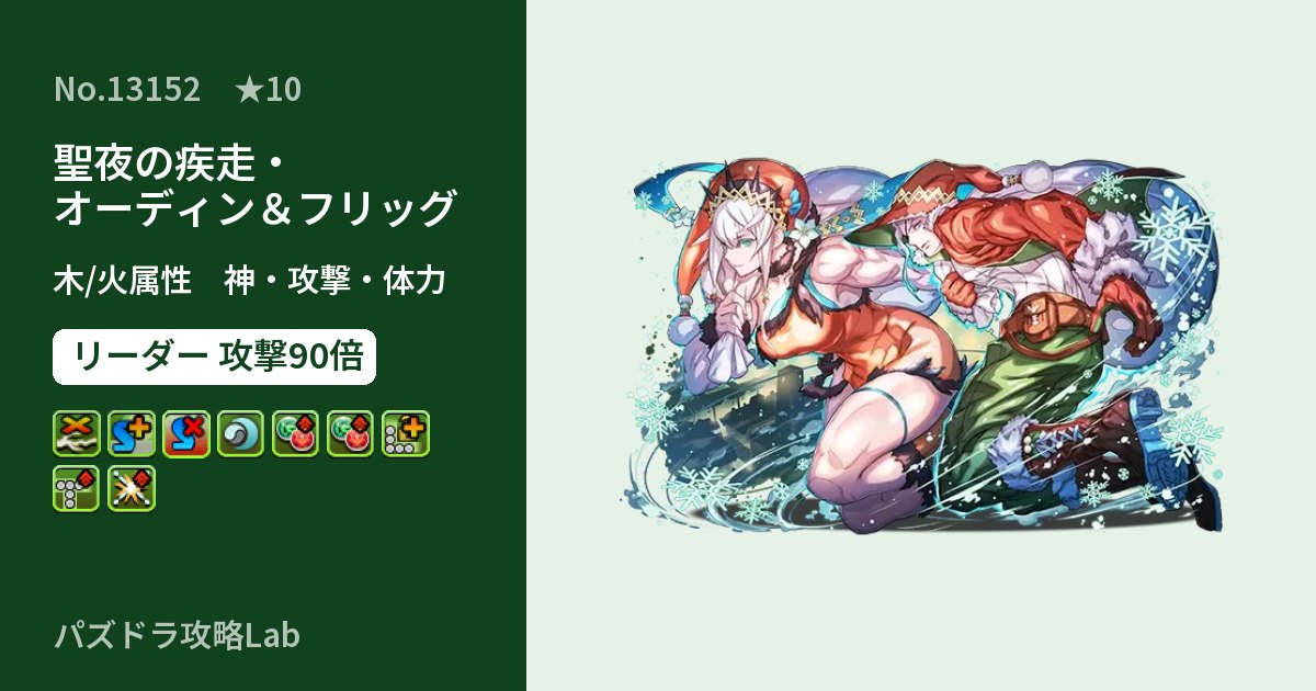 【パズドラ】聖夜の疾走・オーディン＆フリッグの性能・覚醒・スキルのアイキャッチ