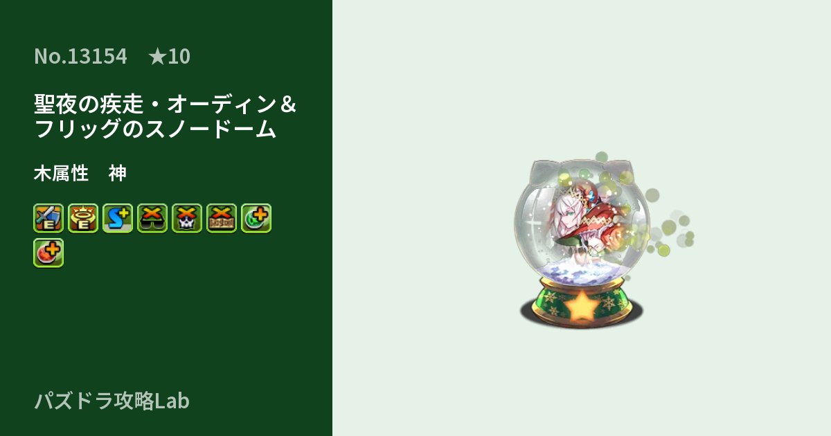 【パズドラ】聖夜の疾走・オーディン&フリッグのスノードームの性能・覚醒・スキルのアイキャッチ