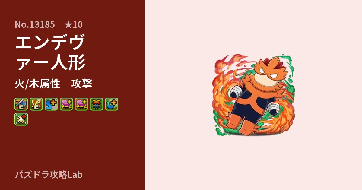 【パズドラ】エンデヴァー人形の性能・覚醒・スキルのアイキャッチ