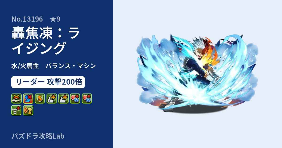 【パズドラ】轟焦凍:ライジングの性能・覚醒・スキルのアイキャッチ