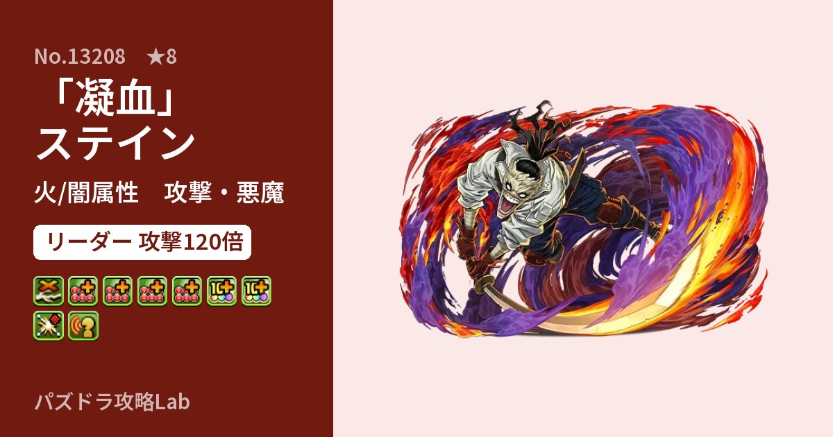【パズドラ】「凝血」ステインの性能・覚醒・スキルのアイキャッチ