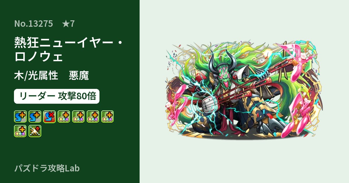 【パズドラ】熱狂ニューイヤー・ロノウェの性能・覚醒・スキルのアイキャッチ
