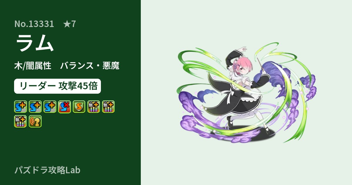 【パズドラ】ラムの性能・覚醒・スキルのアイキャッチ