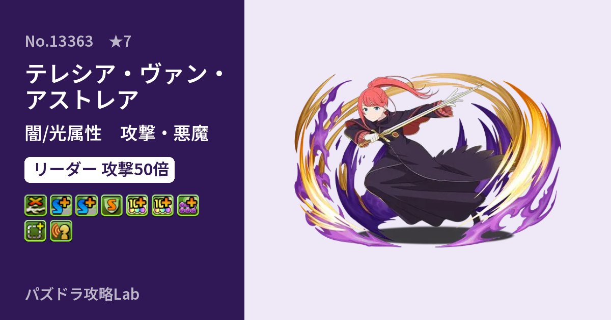 【パズドラ】テレシア・ヴァン・アストレアの性能・覚醒・スキルのアイキャッチ