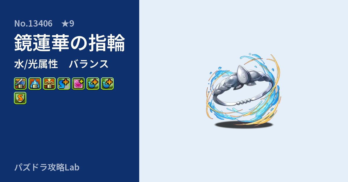 【パズドラ】鏡蓮華の指輪の性能・覚醒・スキルのアイキャッチ