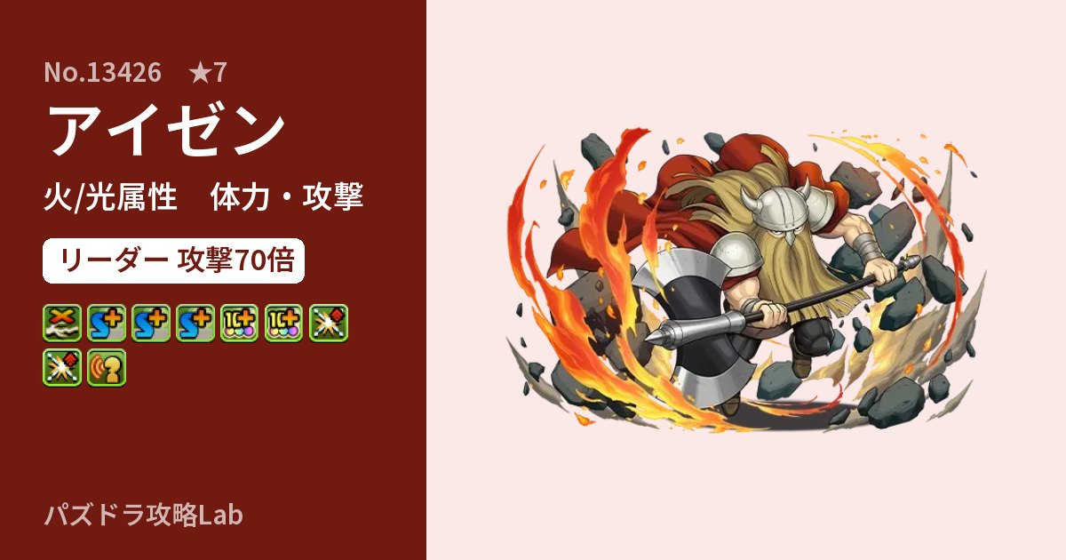 【パズドラ】アイゼンの性能・覚醒・スキルのアイキャッチ