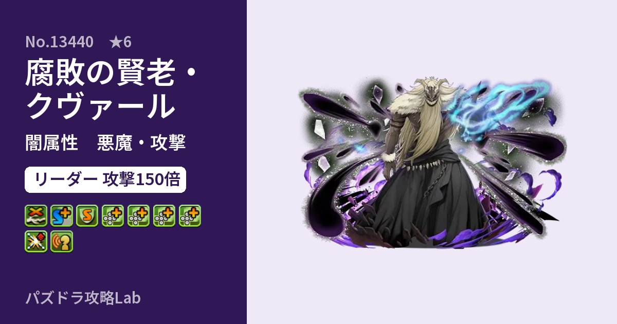 【パズドラ】腐敗の賢老・クヴァールの性能・覚醒・スキルのアイキャッチ