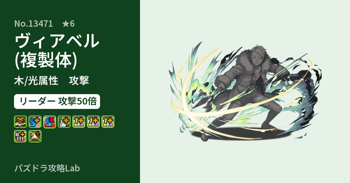 【パズドラ】ヴィアベル(複製体)の性能・覚醒・スキルのアイキャッチ