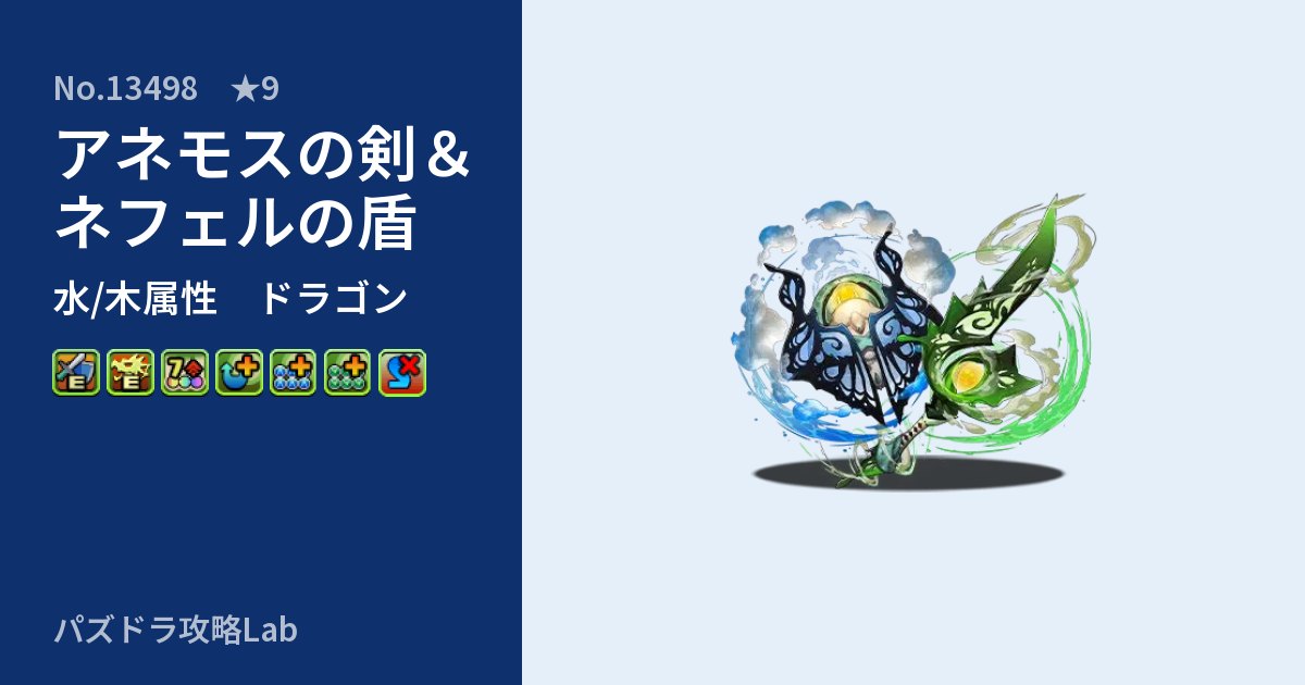 【パズドラ】アネモスの剣＆ネフェルの盾の性能・覚醒・スキルのアイキャッチ
