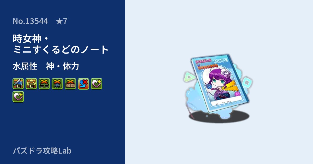 【パズドラ】時女神・ミニすくるどのノートの性能・覚醒・スキルのアイキャッチ