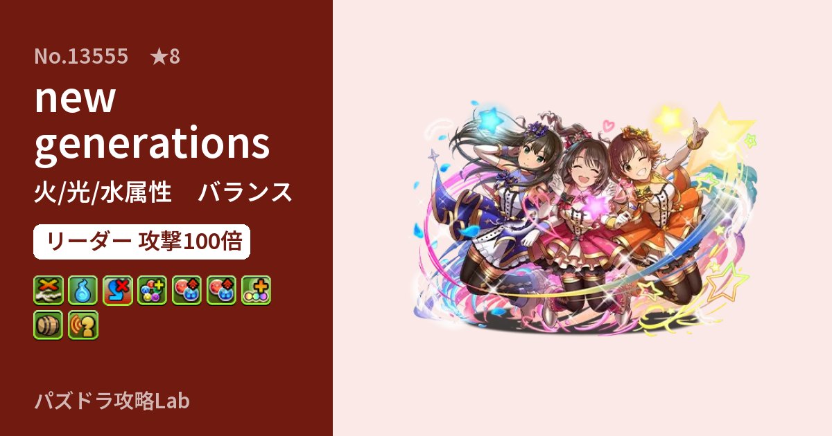 【パズドラ】new generationsの性能・覚醒・スキルのアイキャッチ