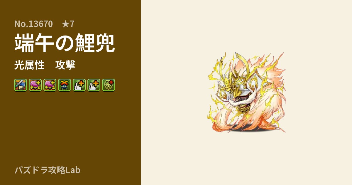 【パズドラ】端午の鯉兜の性能・覚醒・スキルのアイキャッチ