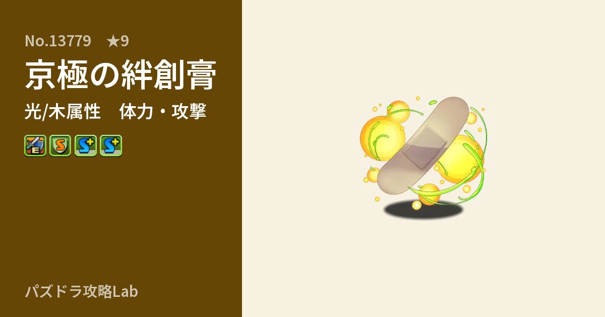 【パズドラ】京極の絆創膏の性能・覚醒・スキルのアイキャッチ