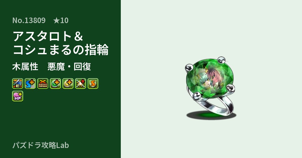【パズドラ】アスタロト＆コシュまるの指輪の性能・覚醒・スキルのアイキャッチ