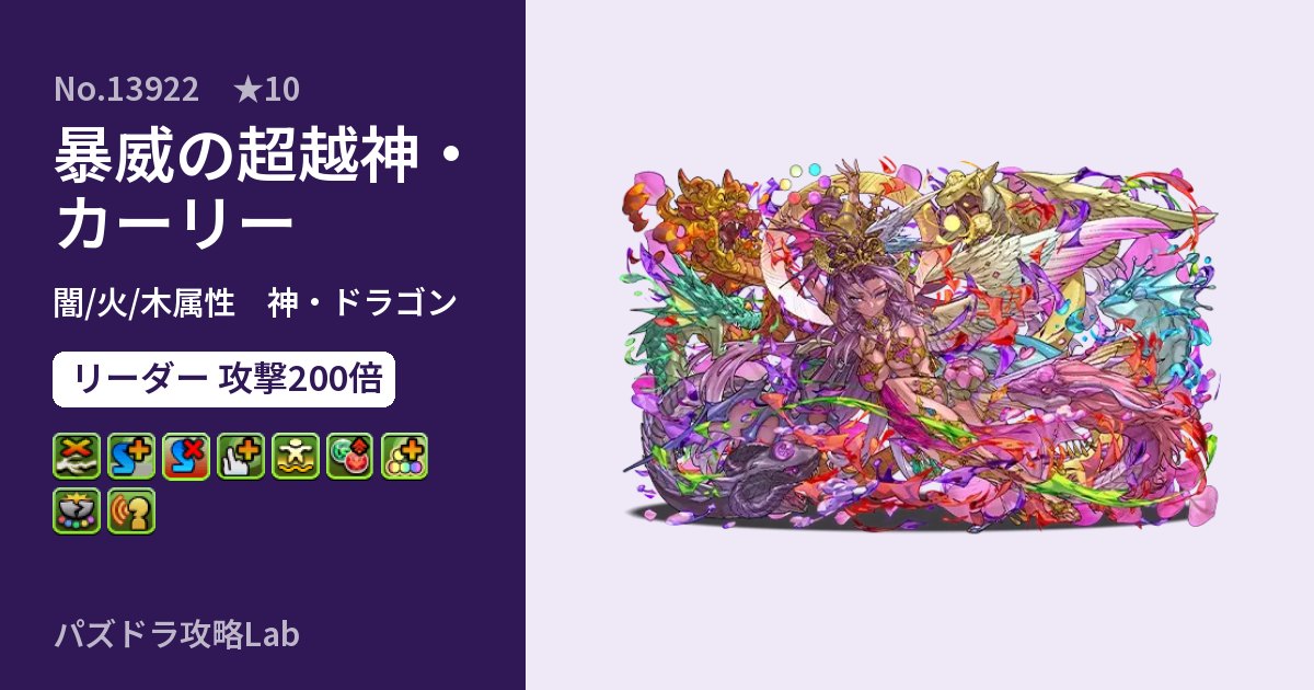 【パズドラ】暴威の超越神・カーリーの性能・覚醒・スキルのアイキャッチ