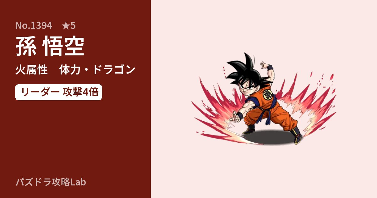 【パズドラ】孫 悟空の性能・覚醒・スキルのアイキャッチ