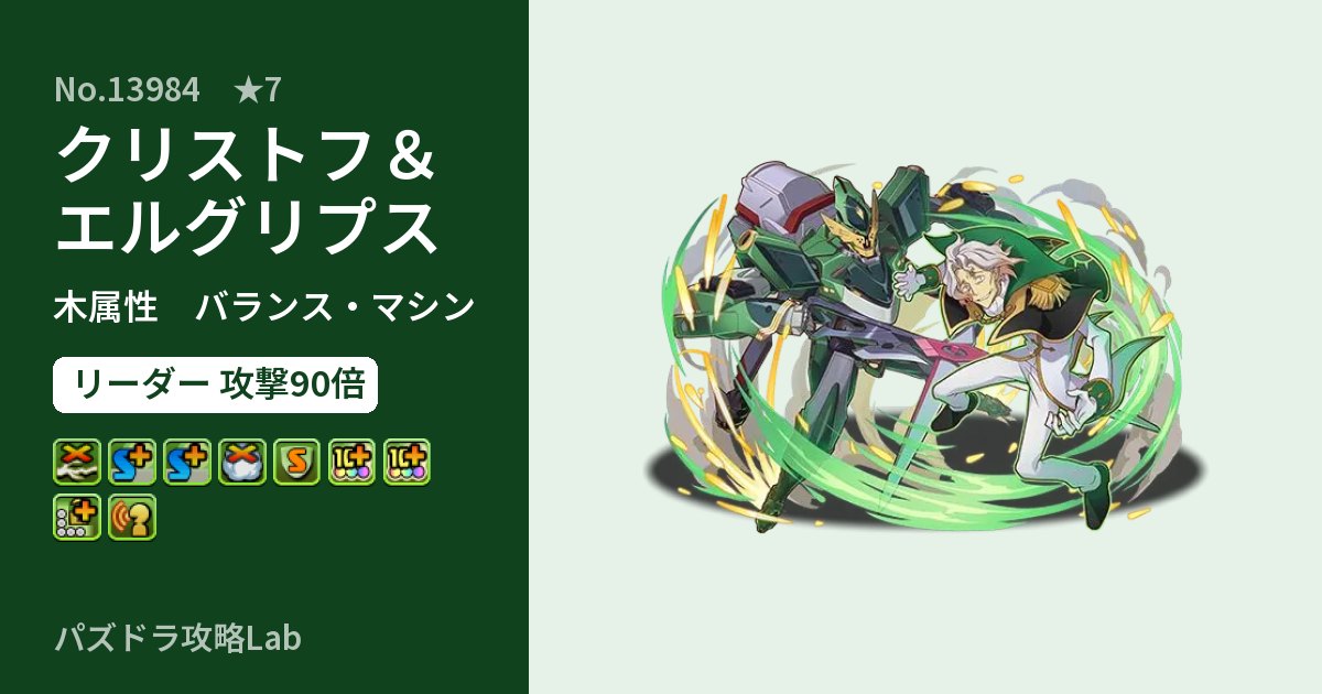 【パズドラ】クリストフ＆エルグリプスの性能・覚醒・スキルのアイキャッチ