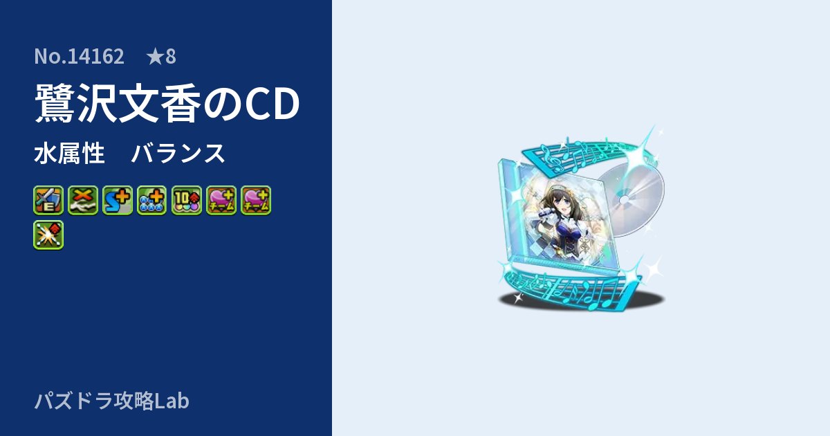 【パズドラ】鷺沢文香のCDの性能・覚醒・スキルのアイキャッチ