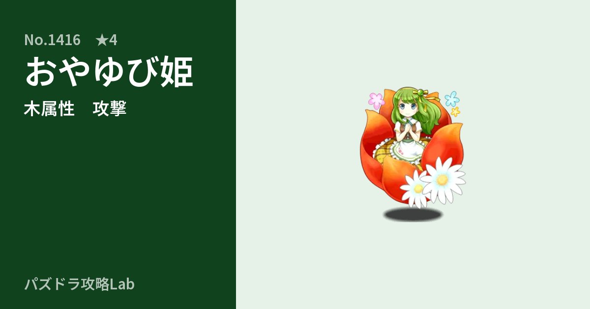 【パズドラ】おやゆび姫の性能・覚醒・スキルのアイキャッチ