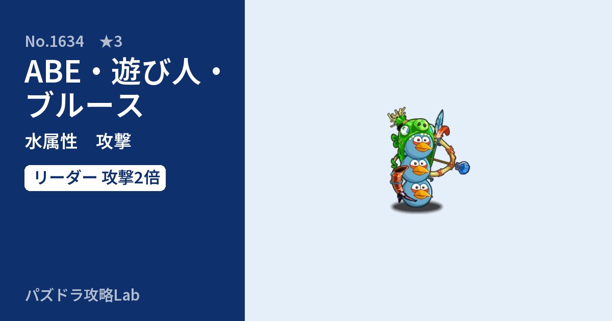 【パズドラ】ABE・遊び人・ブルースの性能・覚醒・スキルのアイキャッチ