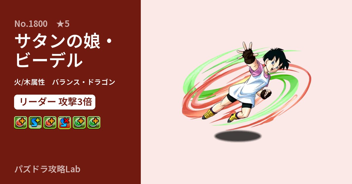 【パズドラ】サタンの娘・ビーデルの性能・覚醒・スキルのアイキャッチ