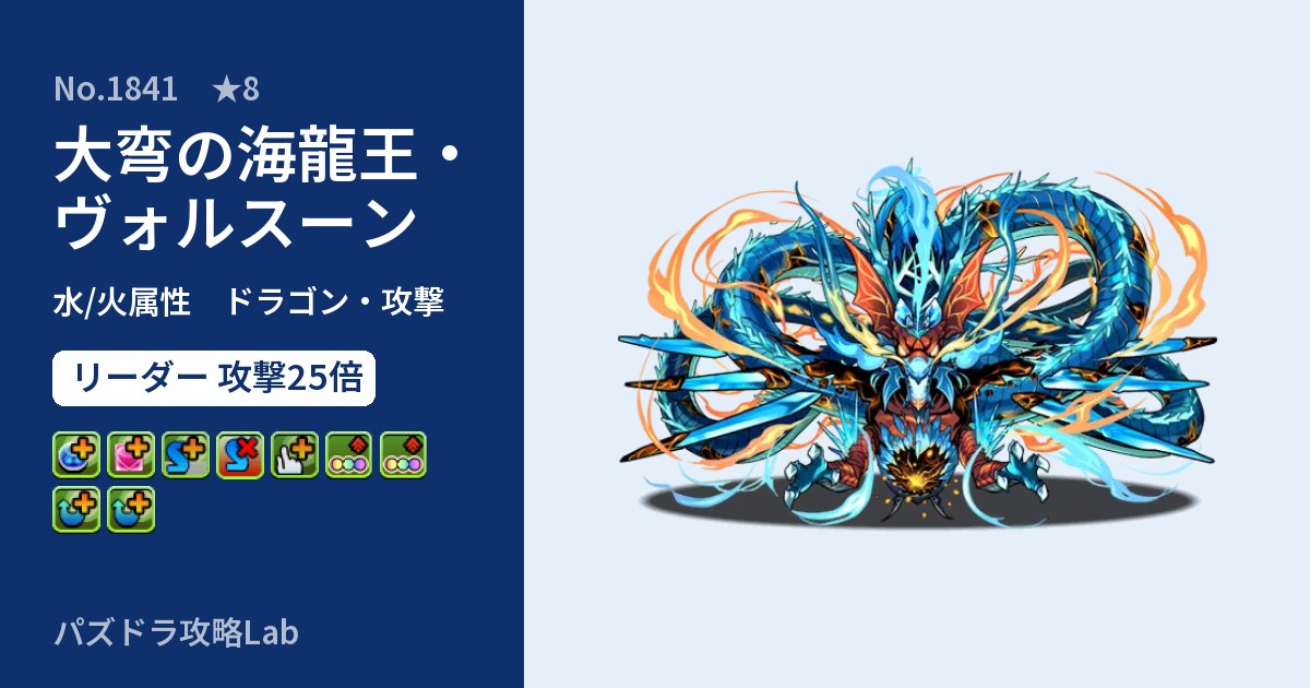 【パズドラ】大弯の海龍王・ヴォルスーンの性能・覚醒・スキルのアイキャッチ