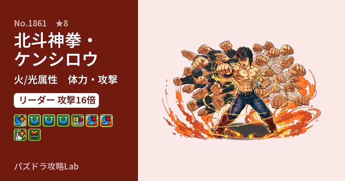 【パズドラ】北斗神拳・ケンシロウの性能・覚醒・スキルのアイキャッチ