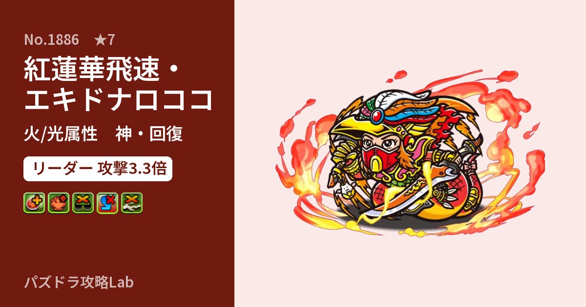 【パズドラ】紅蓮華飛速・エキドナロココの性能・覚醒・スキルのアイキャッチ
